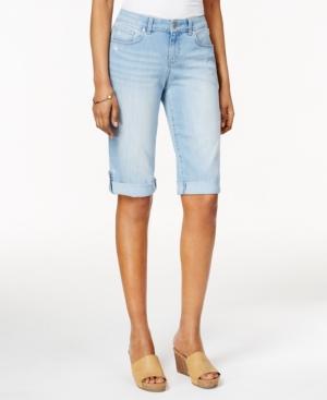 Style & Co. Cape Wash Denim Bermuda Curvy-fit Shorts, Only At Macy's