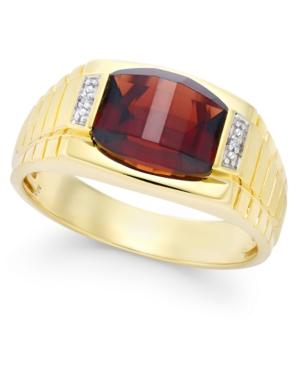 Men's Garnet (4-1/3 Ct. T.w.) And Diamond Accent Ring In 10k Gold
