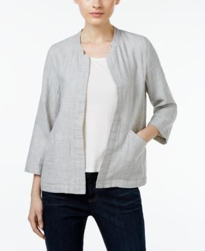Eileen Fisher Open-front Mandarin-collar Jacket