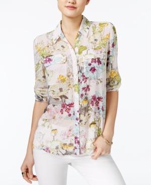 Guess Dylan Floral-print Utility Blouse