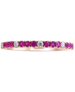 Effy Pink Sapphire (1/4 Ct. T.w.) & Diamond (1/10 Ct. T.w.) Ring In 14k Rose Gold