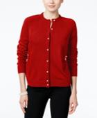 Karen Scott Petite Luxsoft Crew-neck Cardigan, Only At Macy's