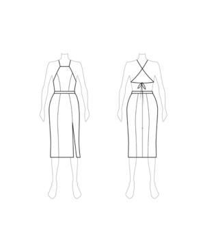 Customize: Switch To Petti Length Pencil Skirt - Fame And Partners Printed Petti-length Halter Dress With Skirt Split