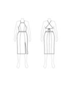 Customize: Switch To Petti Length Pencil Skirt - Fame And Partners Printed Petti-length Halter Dress With Skirt Split