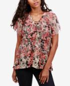 Lucky Brand Tiered Lace-up Top