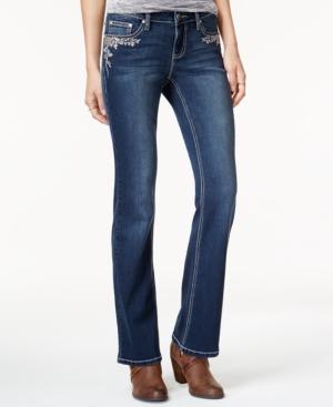Project Indigo Juniors' Embroidered Bootcut Jeans