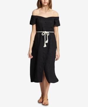 Sanctuary Meet Me At The Sunset Linen Off-the-shoulder Dress