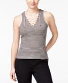 American Rag Striped Lace-up Tank Top, Only At Macy's