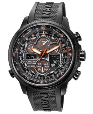 Citizen Men's Eco-drive Navihawk A-t Black Polyurethane Strap Watch 48mm Jy8035-04e