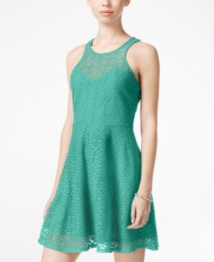 Material Girl Juniors' Textured Mesh Skater Dress, Only At Macy's