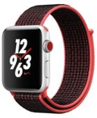 Apple Watch Nike+ (gps + Cellular), 42mm Silver Aluminum Case With Bright Crimson/black Nike Sport Loop