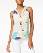 Sanctuary Sleeveless Printed Shirt