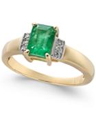 Emerald (9/10 Ct. T.w.) & Diamond Accent Ring In 14k Gold