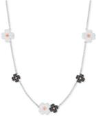 Swarovski Two-tone Crystal Flower 11-3/4 Choker Necklace