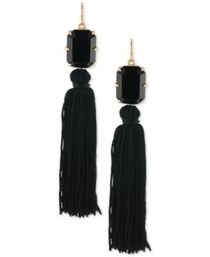 Trina Turk Gold-tone Stone And Corded Tassel Drop Earrings