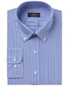 Club Room Estate Men's Wrinkle-resistant Classic Blue Stripe Dress Shirt, Created For Macy's