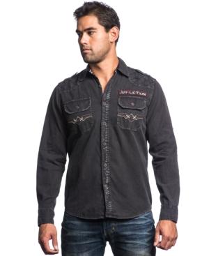 Affliction Abandon City Textured Button-front Shirt