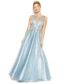 Betsy & Adam Illusion Embellished Sweetheart Gown