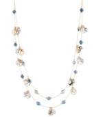 Nine West Gold-tone Bead And Disc Double Layer Necklace
