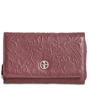 Giani Bernini Sandalwood Tooled Crossbody Wallet, Created For Macy's