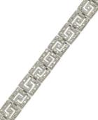 Sterling Silver-plated Bracelet, Diamond Accent Greek Key Bracelet