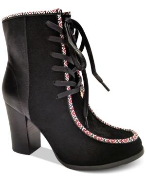 Nanette By Nanette Lepore Isabel Block-heel Lace-up Booties, Only At Macy's Women's Shoes