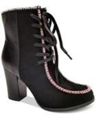 Nanette By Nanette Lepore Isabel Block-heel Lace-up Booties, Only At Macy's Women's Shoes