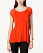 Two By Vince Camuto Short-sleeve Handkerchief-hem Top