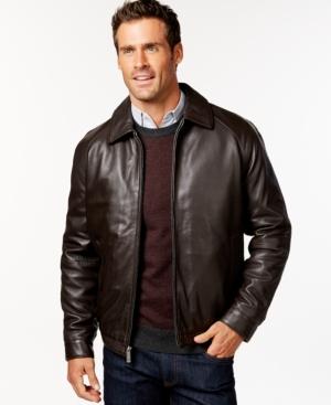 Nautica Big And Tall Blouson Leather Jacket