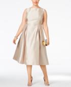 Adrianna Papell Plus Size Sleeveless Tea-length Dress
