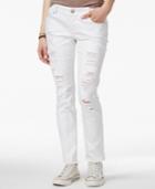 Ariya Juniors' Ripped Embroidered-pocket Skinny Ankle Jeans
