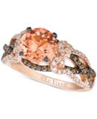 Le Vian Peach Morganite (1-3/8 Ct. T.w.) And Diamond (5/8 Ct. T.w.) Ring In 14k Rose Gold