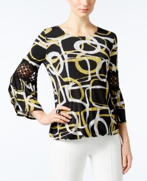 Alfani Crochet-trim Blouson Top, Only At Macy's
