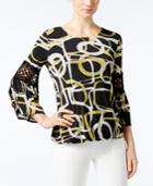 Alfani Crochet-trim Blouson Top, Only At Macy's