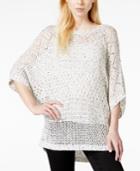 Kensie Wrapped Lily Open-knit Tunic Sweater