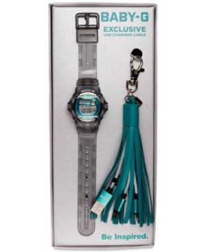 G-shock Women's Digital Baby-g Gray Resin Strap Watch & Usb Charging Tassel Gift Set, 46mm, A Macy's Exclusive Style
