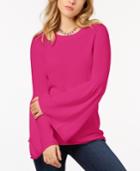 Kensie Crew-neck Bell-sleeve Sweater