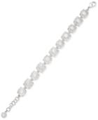 Charter Club Silver-tone Round And Square Crystal Link Bracelet, Only At Macy's