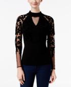 Inc International Concepts Velvet Flocked Illusion Sweater, Only At Macy's