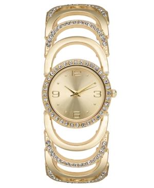 Charter Club Women's Gold-tone Crystal Accent Bracelet Watch 34mm, Created For Macy's