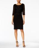 Connected Lace Three-quarter-sleeve Dress