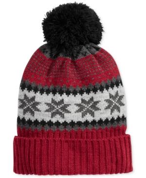 Club Room Men's Fair Isle Pom-pom Beanie, Created For Macy's