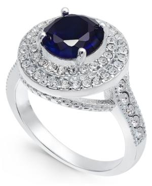 Charter Club Silver-tone Crystal & Stone Halo Ring, Created For Macy's