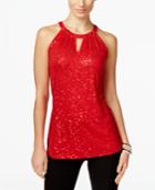 Inc International Concepts Sequined Halter Top, Only At Macy's