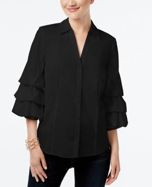 Inc International Concepts Ruffle-sleeve Shirt, Created For Macy's