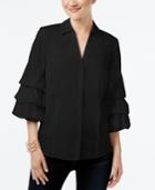 Inc International Concepts Ruffle-sleeve Shirt, Created For Macy's