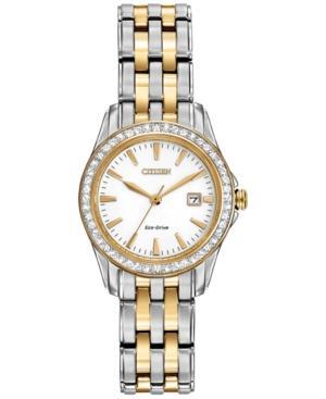 Citizen Women's Silhouette Crystal Eco-drive Two-tone Stainless Steel Bracelet Watch 28mm Ew1908-59a