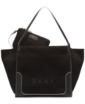 Dkny Ebony Tote With Pouch, Created For Macy's