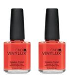 Creative Nail Design Vinylux Electric Orange Nail Polish Duo (two Items), 0.5-oz, From Purebeauty Salon & Spa