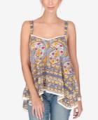 Lucky Brand Printed Handkerchief-hem Tank Top
